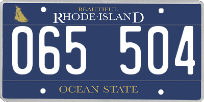 RI license plate 065504