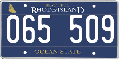 RI license plate 065509
