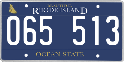 RI license plate 065513