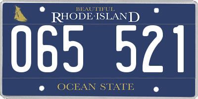 RI license plate 065521