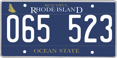 RI license plate 065523