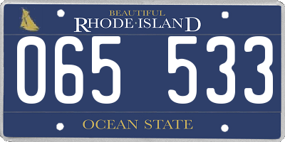 RI license plate 065533