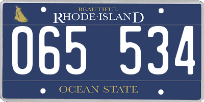 RI license plate 065534