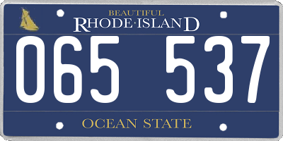 RI license plate 065537