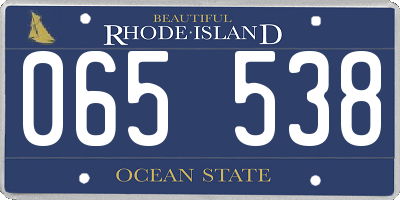 RI license plate 065538