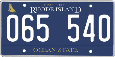 RI license plate 065540