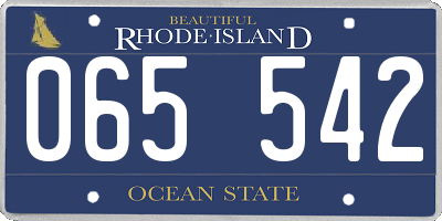 RI license plate 065542