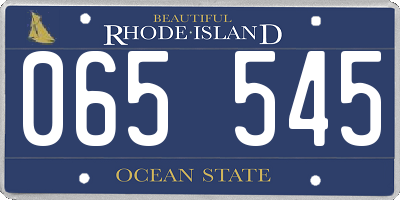 RI license plate 065545