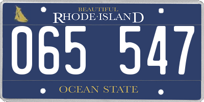 RI license plate 065547