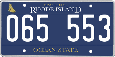 RI license plate 065553