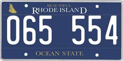 RI license plate 065554
