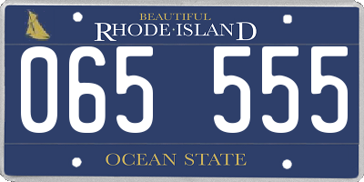 RI license plate 065555