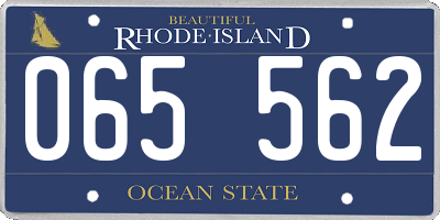 RI license plate 065562