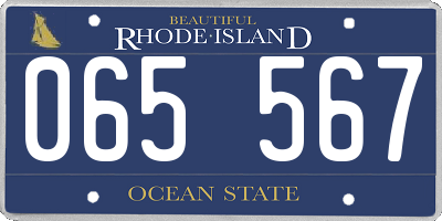 RI license plate 065567
