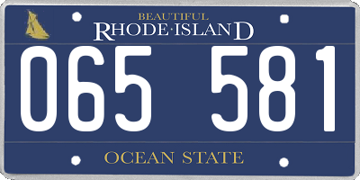 RI license plate 065581