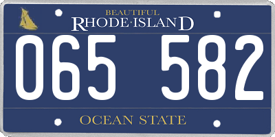 RI license plate 065582