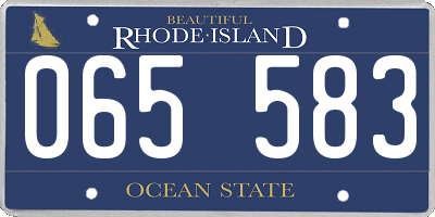 RI license plate 065583