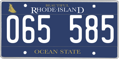 RI license plate 065585