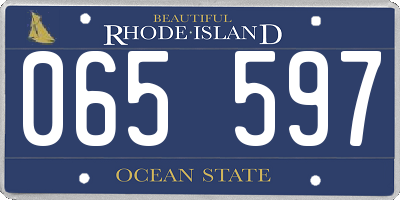 RI license plate 065597