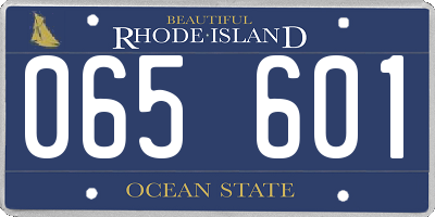 RI license plate 065601