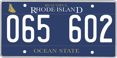 RI license plate 065602
