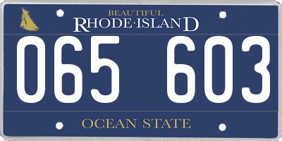 RI license plate 065603