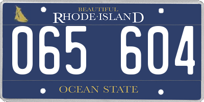 RI license plate 065604