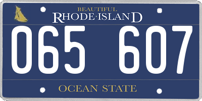 RI license plate 065607