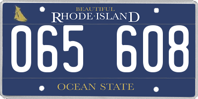 RI license plate 065608