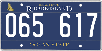 RI license plate 065617