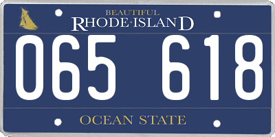 RI license plate 065618