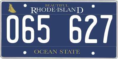 RI license plate 065627