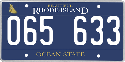 RI license plate 065633