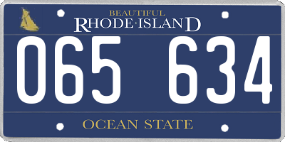RI license plate 065634