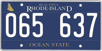 RI license plate 065637