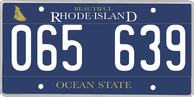 RI license plate 065639