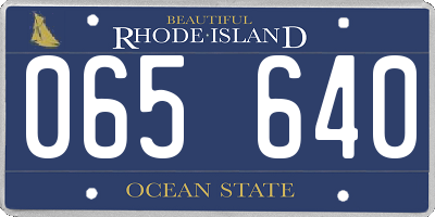RI license plate 065640