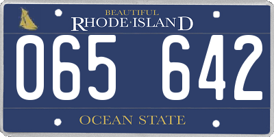 RI license plate 065642