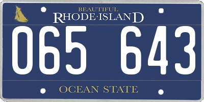 RI license plate 065643