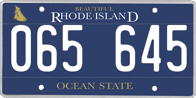 RI license plate 065645