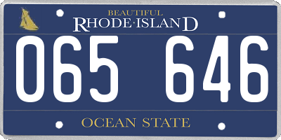 RI license plate 065646