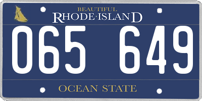RI license plate 065649