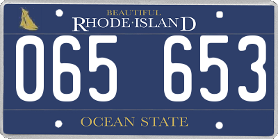 RI license plate 065653