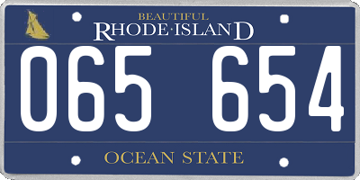 RI license plate 065654