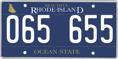 RI license plate 065655