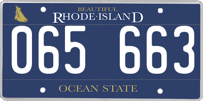 RI license plate 065663