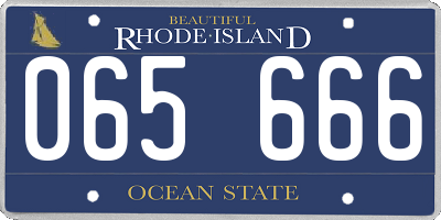 RI license plate 065666