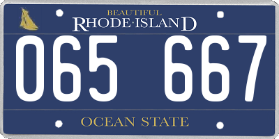 RI license plate 065667