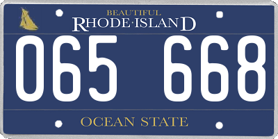 RI license plate 065668
