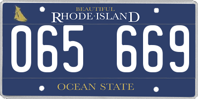 RI license plate 065669